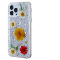 Casing Ponsel Mewah Desain Bunga Buatan Tangan Epoxy TPU+PC Anti Benturan Multi Warna untuk 17 16 15 14 13 12 11 Pro Max