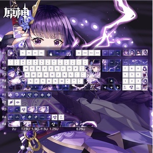 Genshin-Juego de teclas PBT para teclado mecánico, juego de teclas con perfil de cerezas, de impacto <span class=keywords><strong>Hu</strong></span> <span class=keywords><strong>Tao</strong></span> /Kamisato Ayaka/<span class=keywords><strong>Raiden</strong></span> <span class=keywords><strong>Shogun</strong></span>, 136 - Product Image 6