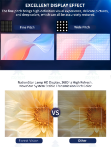 จอแสดงผล LED 4K สีเต็มรูปแบบสำหรับใช้งานภายในอาคาร พร้อมระยะพิกเซลเล็ก P1.53 ความสว่าง 550cd รับประกัน 3 ปี ผนังวิดีโอ LED สำหรับโฆษณา - Product Image 5