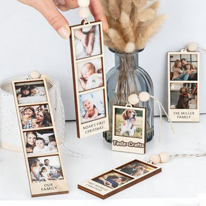 Cadre photo miniature en bois personnalisé et minimaliste - Cadre pour mon premier anniversaire - Affichage de photos pour couple de jeunes mariés et famille - Product Image 5