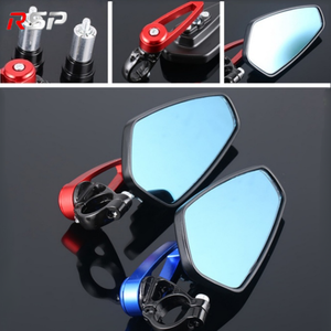 Rétroviseur de moto pliable CNC <span class=keywords><strong>en</strong></span> alliage d'aluminium avec verre bleu, rétroviseur de guidon universel pour scooter et vélo électrique - Product Image 6