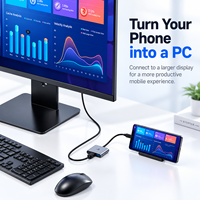 Hub USB-C 3-en-1 Biaze, charge rapide PD 100W, 4K 30Hz pour USB 3.0 5 Gbps, adaptateur multiport en alliage d'aluminium pour ordinateur portable, en stock