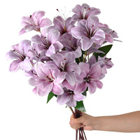 Arrangements floraux de mariage violets, fleurs artificielles, décoration de salle de mariage, fausses fleurs de style Monet, fleurs en soie sur pied