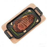 Plaque de cuisson carrée en fonte épaisse Cooker King, idéale pour les steaks et poissons grillés à la occidentale – Nouveauté très prisée
