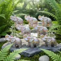Nouveau ange Aura géode Quartz animaux cristal éléphant titane sphalérite sculpture Statue pour la décoration