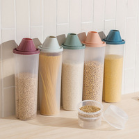 Jtx277 recipiente para cereal, de plástico, para grão, arroz, latas seladas à prova de umidade, tanque de armazenamento transparente