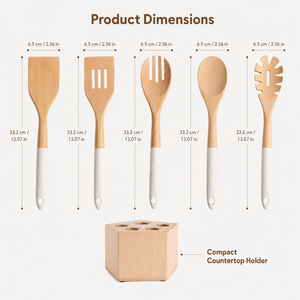 Spatule personnalisée antiadhésive à long manche, pelle à frire, cuillères à riz et à soupe, ensemble avec poignée en silicone résistante aux hautes températures - Product Image 2
