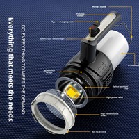 Lampe à main à chargement USB étanche à LED Lampe de recherche longue portée pour lampe de poche extérieure