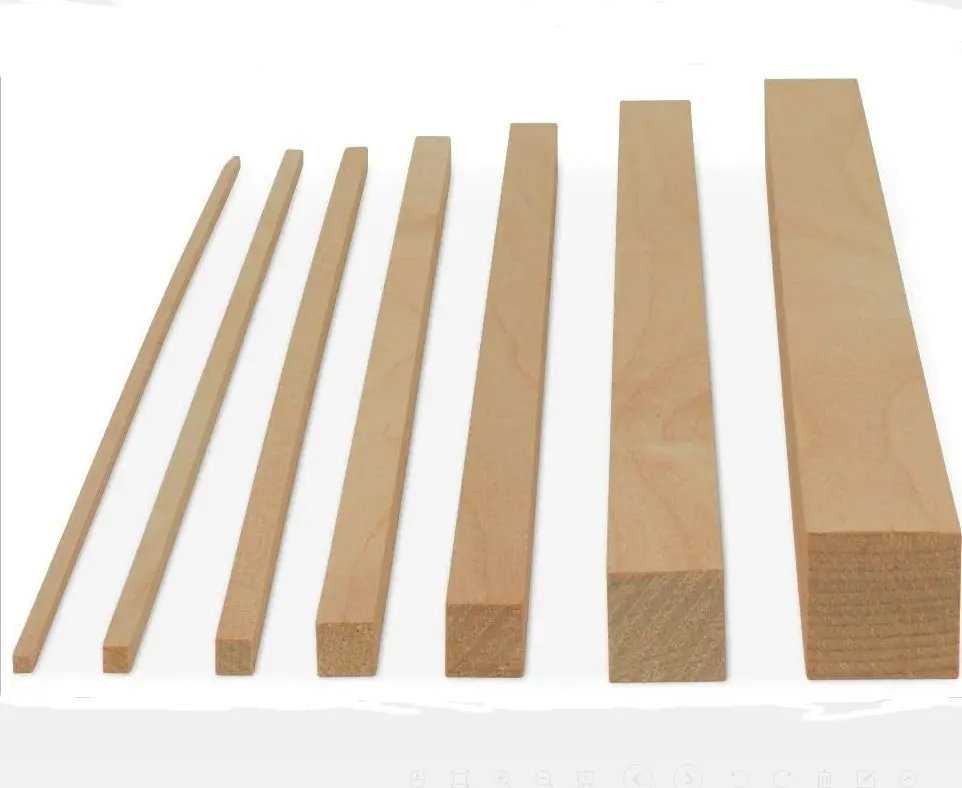Varas quadradas de madeira sem acabamento, venda no atacado, hastes quadradas de madeira para artesanato hobbys