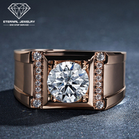 Bague de mariage en diamant pour homme, bijoux magnifiques, 10k 14k 18k 24k, en or plaqué, blanc, jaune, Rose, rouge, météorite, diamant naturel