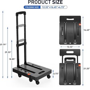 Mini-remorque pliable à 6 roues personnalisable Hand Truck Chariot de transport portable avec support OEM - Product Image 3