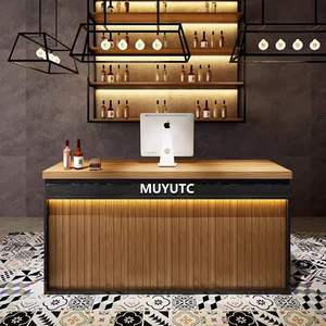 モダンプレミアム木製受付カウンター：工業エコフレンドリー多機能バー・ナイトクラブ・高級レストラン・ホームバー向け - Product Image 3