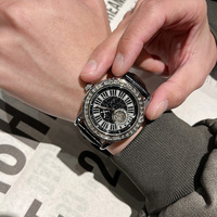 Montres Tourbillon automatiques pour hommes Montre squelette en acier inoxydable Montre automatique mécanique en diamant