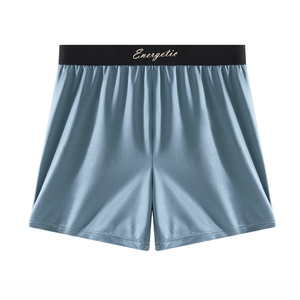 8824 Cuecas Boxer Masculinas de Seda Gelada Luxo Leve, Calças de Dormir e Uso Doméstico, Fabricação Chinesa, Em Estoque, Logotipo Personalizado - Product Image 2