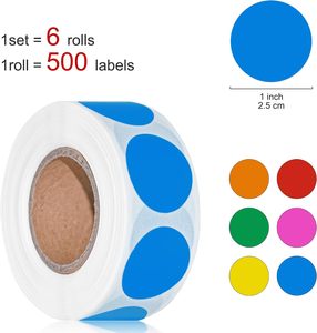 Autocollants à points colorés Hoewina, 3000 pièces, 1 étiquette autocollante, 6 couleurs, points de colle - Product Image 2