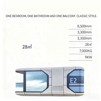 Conteneur modulaire 1/2 chambre à coucher, maison préfabriquée en forme de capsule spatiale