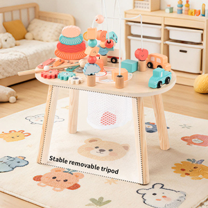 Table d'activités Montessori multifonction en bois, jouet éducatif musical STEM avec labyrinthe à billes et engrenages, vente en gros d'usine OEM ODM - Product Image 4