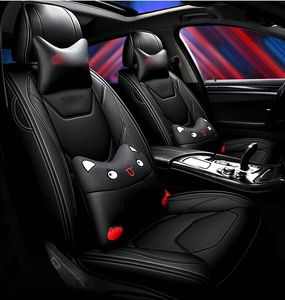 Housse de siège de voiture en cuir de luxe, motif dessin animé, ensemble complet, ajustement universel pour voiture - Product Image 4