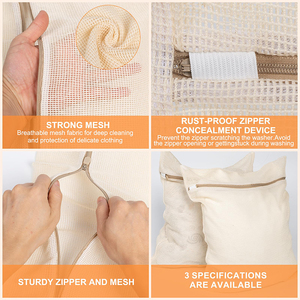 OEM ODM Kuoshi Custom Different Size Polyester Travel Reusable <strong>Net</strong> Mesh Wash Laundry Bag With Zipper - Product Image 6