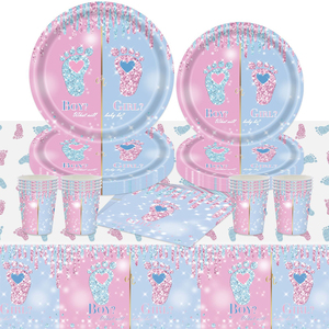 2024 baptême sexe révéler fête fournitures décorations de fête bébé douche <span class=keywords><strong>vaisselle</strong></span> <span class=keywords><strong>jetable</strong></span> ensemble pour les entreprises - Product Image 6
