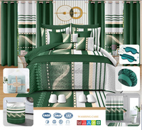 Nouvelle collection 2025 : Ensemble de literie 30 pièces avec rideaux, drap de lit en microfibre, couvre-lit matelassé king size