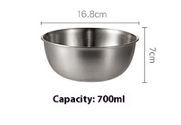 Bol de cuisson et de service moderne coréen en acier inoxydable épaissi, multifonctionnel, avec fouet à œufs jetable en PP, pour divers types de ramen et camping