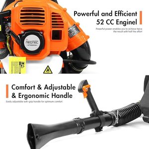 Soplador Inalámbrico de Grado Industrial, Soplador de Hojas a Gasolina, Motor de <span class=keywords><strong>2</strong></span> Tiempos de 52 CC, 210 Mph, 470 CFM, Cuidado del Césped, Patio, Regalo, NTEB809A - Product Image 4