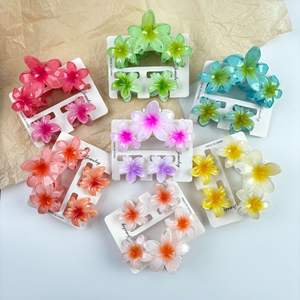Juego de Pinzas para el Cabello con Flores Coloridas al por Mayor de Qianjin, Accesorios para el Cabello de Plástico para Mujeres y Niñas, Pinza para el Cabello de Primavera - Product Image 2