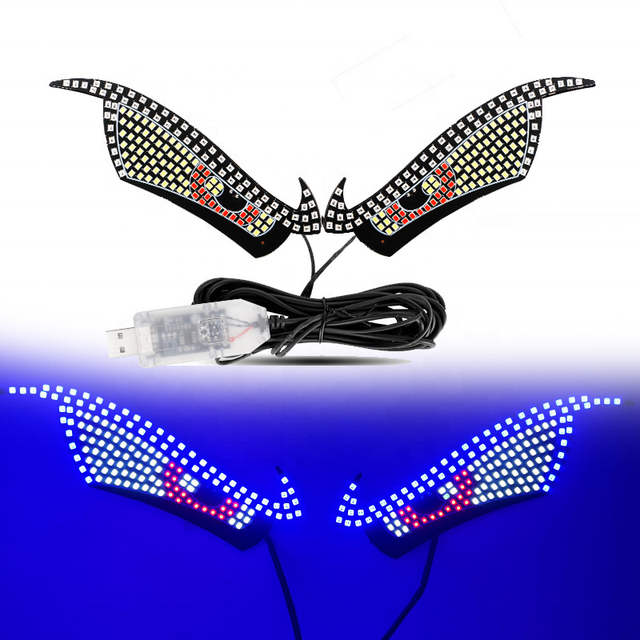 Car LED Demon Eyes Atmosphere Lights Unwired Rear Window Interior Decor Accessories Easy Retrofit Auto Lighting