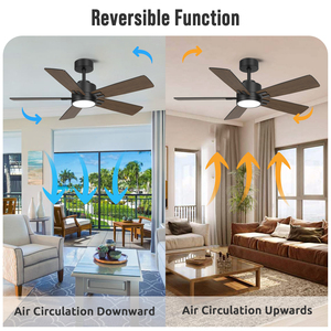 พัดลมเพดานอัจฉริยะ 42 นิ้ว พร้อมรีโมท <span class=keywords><strong>Alexa</strong></span> Tuya ใบพัด 5 ใบ ดีไซน์สองสี ใช้มอเตอร์ DC สำหรับใช้ภายนอกและภายในบ้าน พร้อมไฟ ราคาโรงงาน - Product Image 6