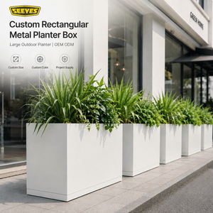 SEEYES Outdoor Custom Large Rectangular Powder Coated Metal <b>Planter</b> Box Aluminum for Street Landscape Project - Product Image 1