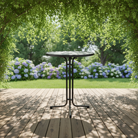 Table de cocktail et de repas 31 pouces, style ferme, pour bars, mariages, événements, extérieur, lieux contemporains, hôtels, pliable, durable, structure en fer, résine