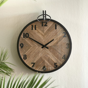 Large Metal and Wood Wall <b>Clock</b> Best Seller - Product Image 2