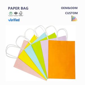 Bolsa de Papel Kraft Reciclado con Asa, Impresa con Logotipo Personalizado, para Publicidad - Product Image 1