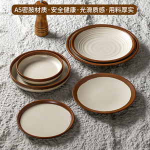 Ensemble de vaisselle rétro créatif, bol rectangulaire, assiette, plat de couleur unie pour un usage quotidien - Product Image 3