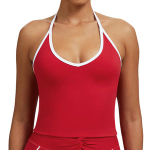 Sujetador Deportivo Allure Body para Mujer, Cuello Halter, Sin Costuras, para Yoga y Fitness, con Relleno, Rojo - Product Image 2