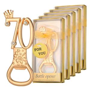 Number 40 50 <b>60th</b> Birthday Celebration Golden Crown Beer Bottle Opener <b>Decorative</b> Gifts Party Favors For Guests Souvenirs - Product Image 5