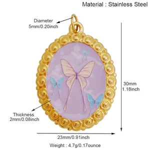 จี้รูปสัตว์ <span class=keywords><strong>แมลง</strong></span> <span class=keywords><strong>ผีเสื้อ</strong></span> ด้วง นกนางแอ่น ผึ้ง ทำจากสแตนเลส สำหรับทำสร้อยคอ สร้อยข้อมือ เครื่องประดับ DIY รุ่น R71 - Product Image 4