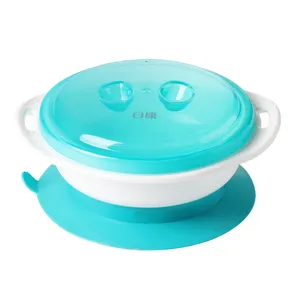 Bébé Vaisselle Silicone Bol D'alimentation Non-collante Et Facile À Nettoyer Silicone Vaisselle Ventouse Avec Ventouse RK-3707