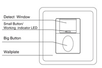 Interruptor con Sensor de Presencia de Pared RZ022, Estándar Europeo, 220V CA