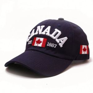 Casquettes de baseball 6 panneaux en polyester/coton de qualité supérieure, brodées en 3D du drapeau canadien, personnalisables, pour le sport et les occasions formelles, vente en gros pour fabricants - Product Image 2