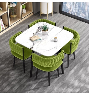 Hiện đại sang trọng bàn ăn cà phê đàm phán phòng hội nghị thiết lập nhỏ Vòng đá tấm bàn ăn thiết lập đồ nội thất phòng - Product Image 1