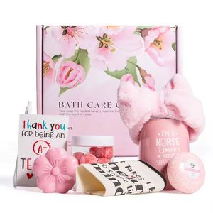 <b>Gift</b> <b>Basket</b> Luxury Women <b>Gift</b> Bath Healthy <b>Gift</b> Set With Body Scrub and Shampoo Bar and Bath Soap and Pink Tumbler - Product Image 3