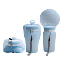 Gourde portable en silicone pour animaux de compagnie avec bol pliable anti-fuite – Idéale pour la marche, la randonnée et les voyages en extérieur