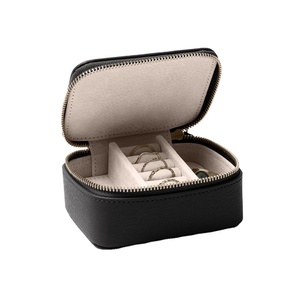 Small Personalize jewelry Case Premium Real Cow Leather Ring Box For Rings