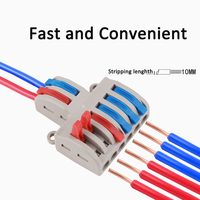 Bloque de terminales divisor de cables universal SPL-62 de 2 entradas y 6 salidas, conector de cable compacto de inserción rápida con tuerca de palanca, en stock para iluminación LED