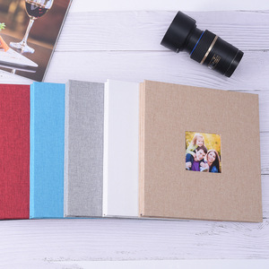 อัลบั้มรูปภาพแบบติดเองบนผ้าลินินสำหรับ Shopify ดรอปชิปปิ้ง อัลบั้มภาพ DIY สมุดภาพความทรงจำครอบครัว อัลบั้มแสตมป์ทำมือ - Product Image 4