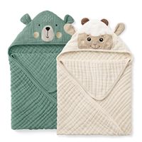 Huijia L015 Bathroom Bath Towel Children's Hooded Cloak Newborn Swaddle Baby Wrap Four-Layer Crepe Cotton Soft Breathable Infant