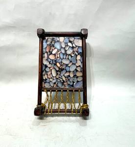 ถาดเสิร์ฟลายหินกรวด ถาดเสิร์ฟไม้ทำมือ ลวดลายธรรมชาติ ดีไซน์งานฝีมือแบบดั้งเดิม - Product Image 1