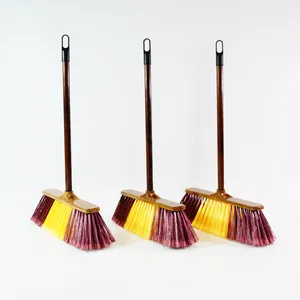 Factory direct wholesale chinese sapu broom and dustpan set cheap plastic brushes brooms supplier industrial brooms with handle